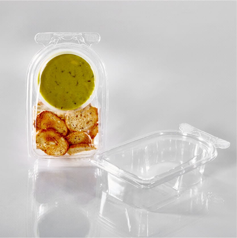 2 Compartment Snack Pack holds 2 oz. Cup