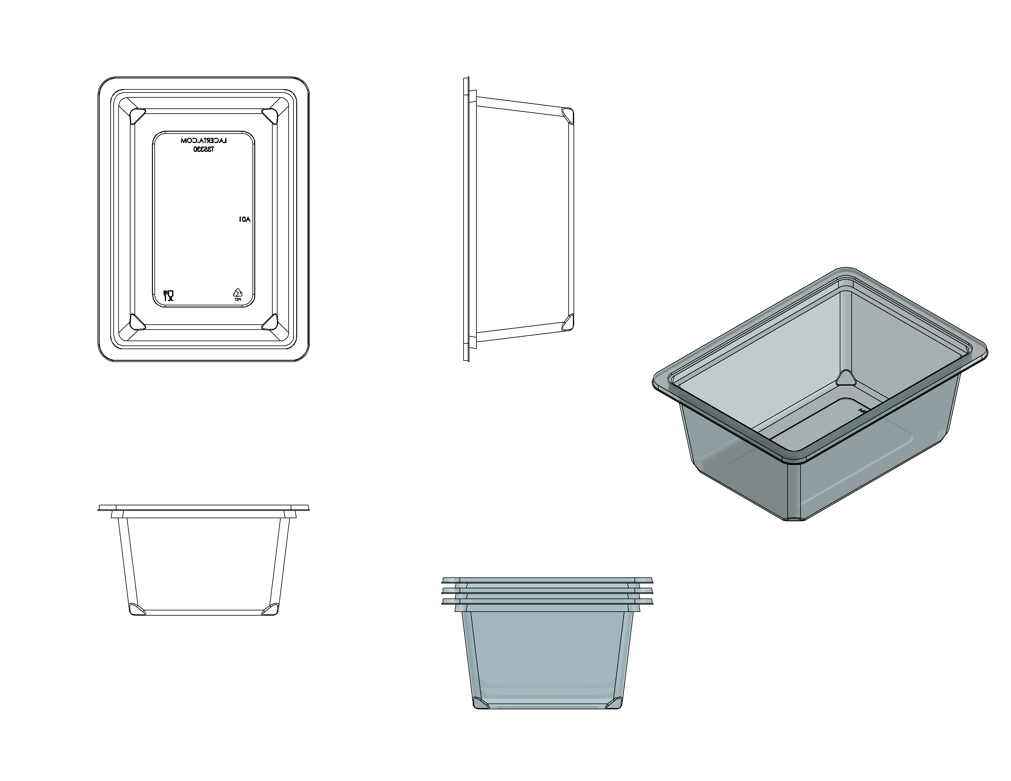 Container, Rectangular 35 oz
