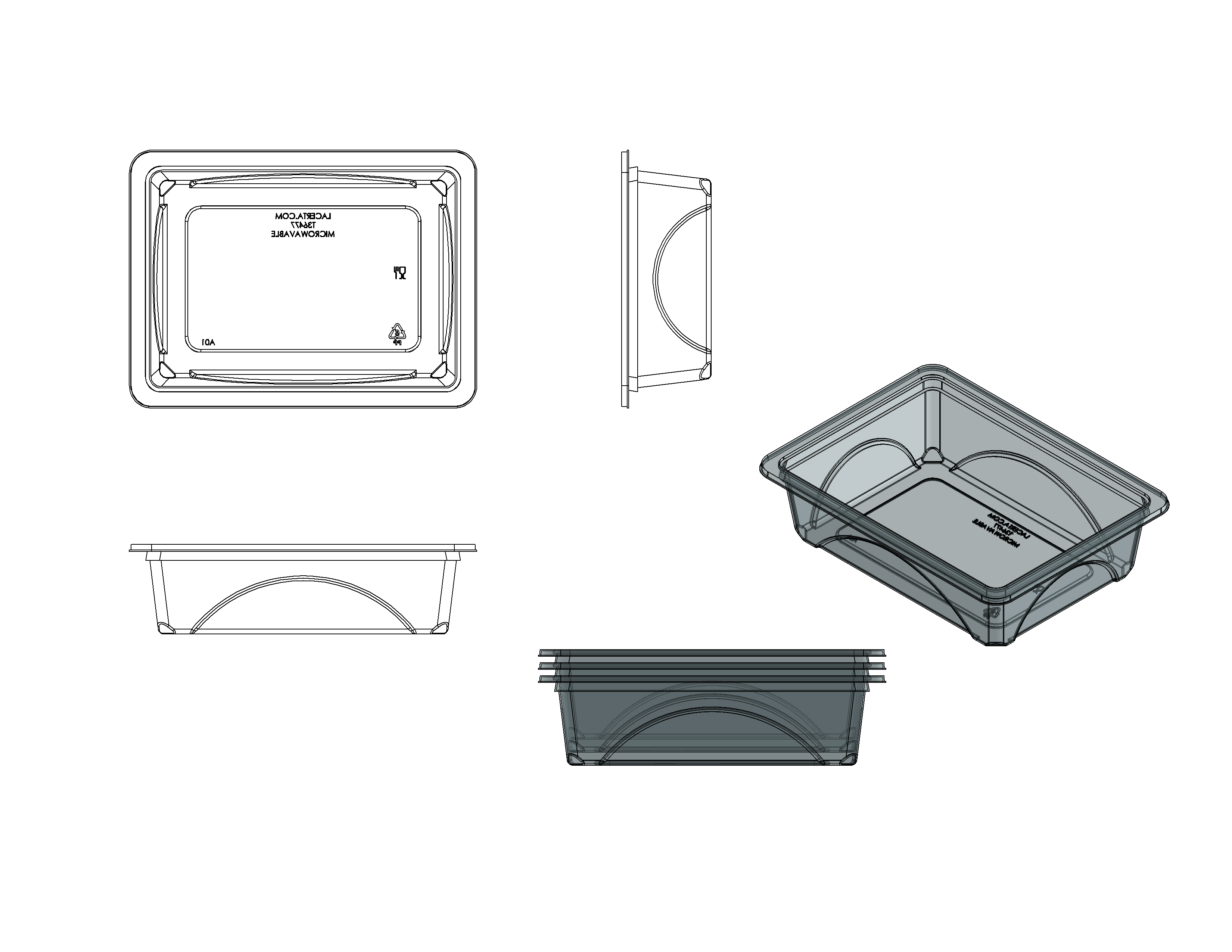 Clear PP No. 3 Tray